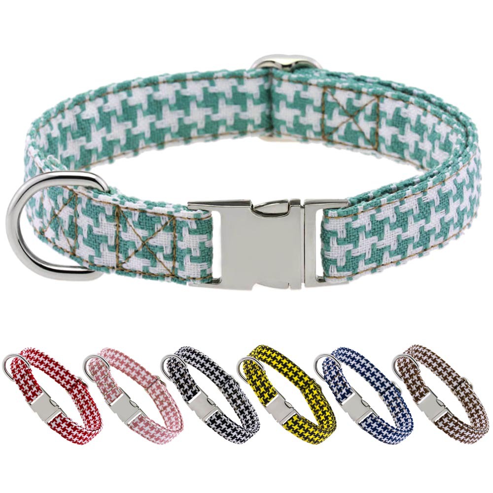 千鳥格子柄編み込み軽い犬首輪