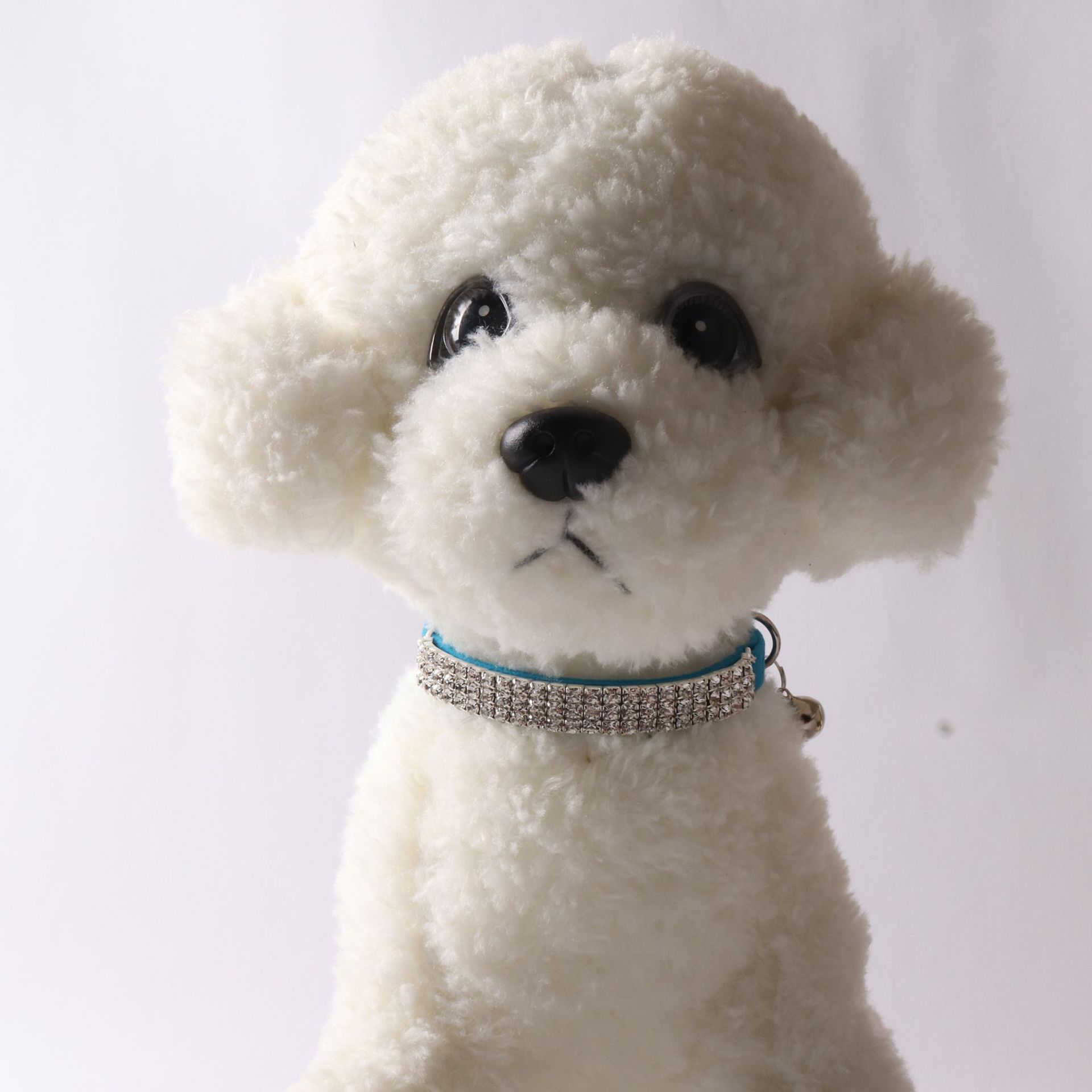 犬首輪 きらきら輝く豪華三連装飾小型犬用首輪