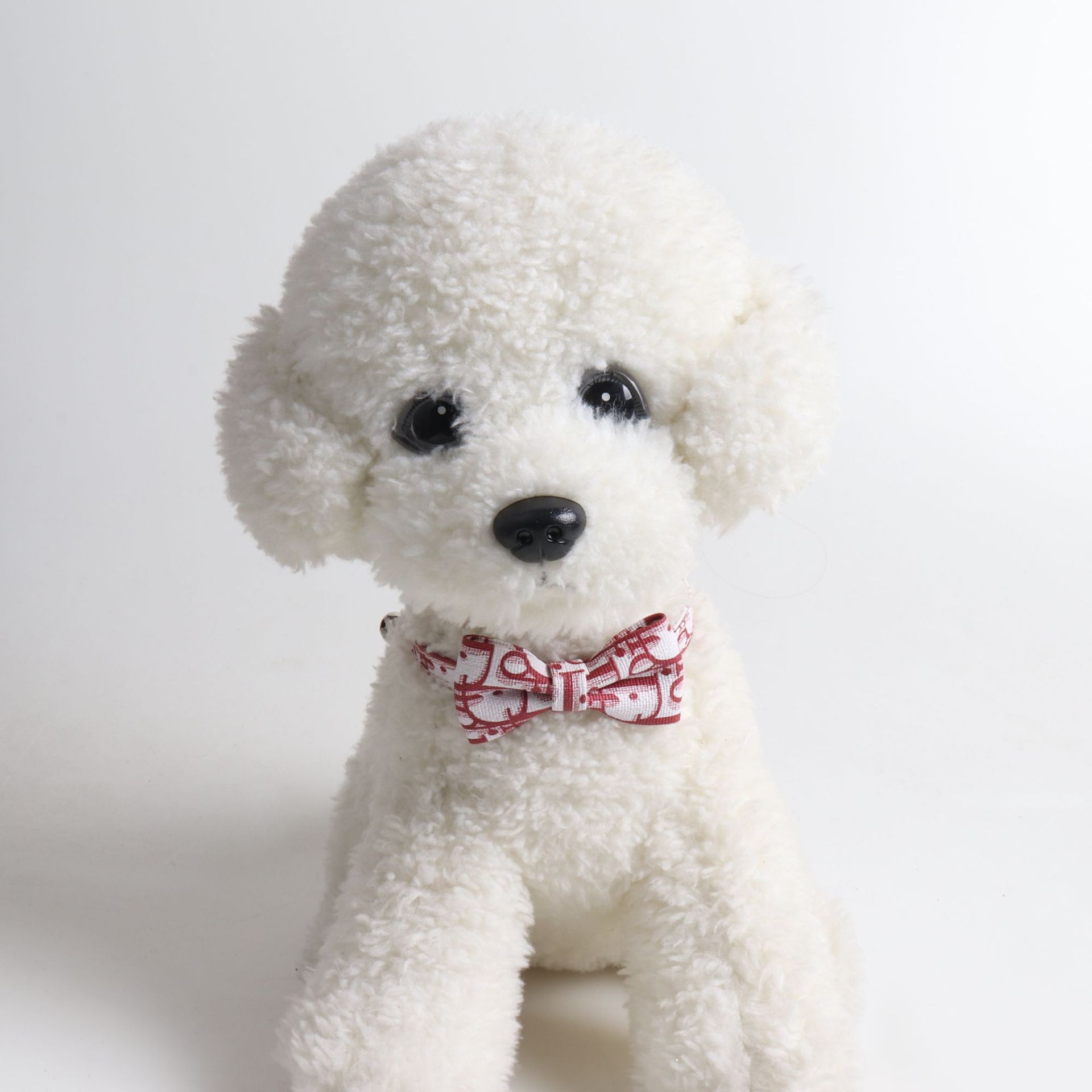 犬首輪 蝶リボン付き幾何学模様の小型犬用首輪