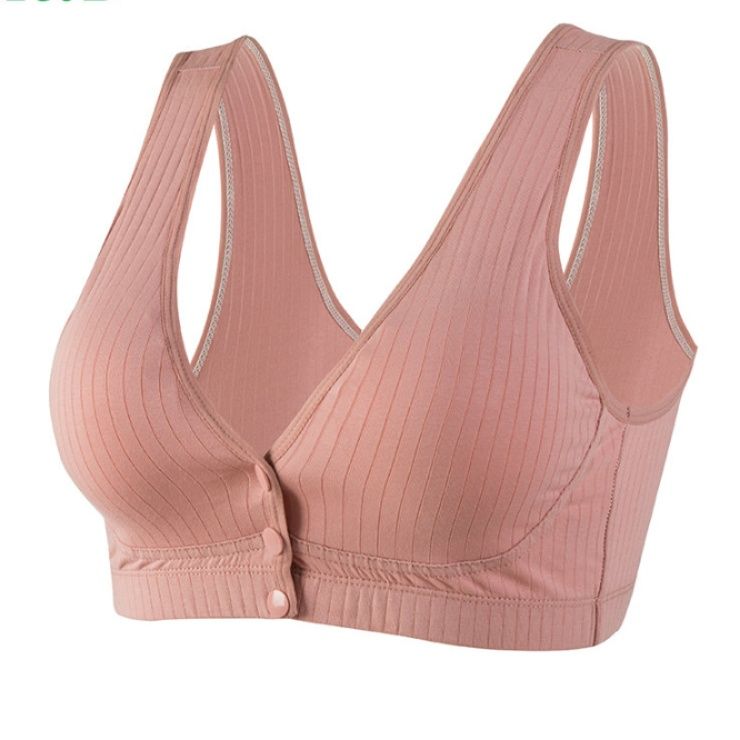 ナイトブラ リブ編み美胸フロントホックナイトブラ