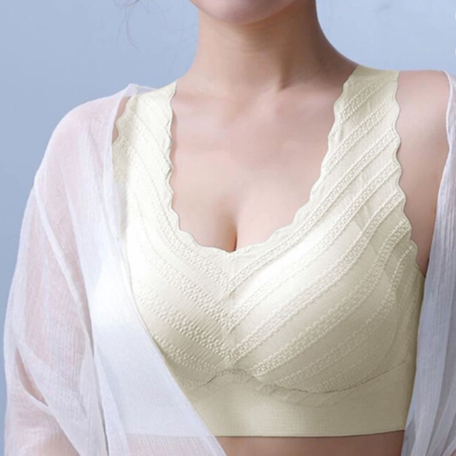小胸盛れる脇高継ぎ目なしシームレスナイトブラ