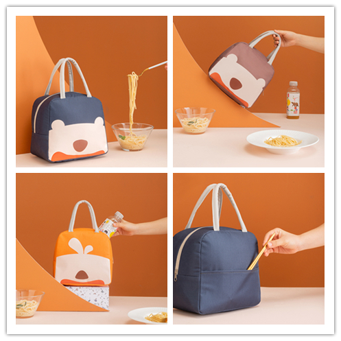 可愛いクマ柄お弁当袋 大容量ランチバッグ