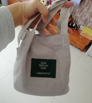 ランチバッグ シンプル巾着トートバッグ