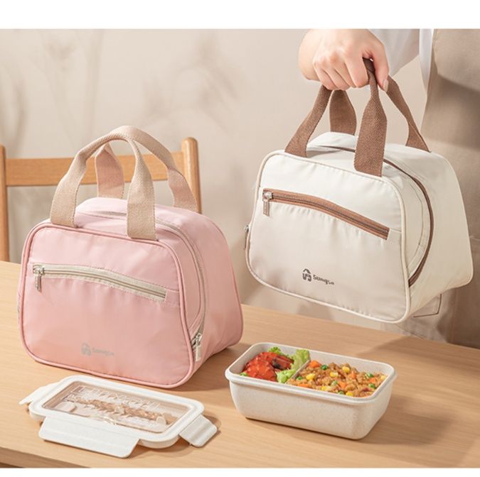 ランチバッグ シンプル収納ランチボストンバッグ