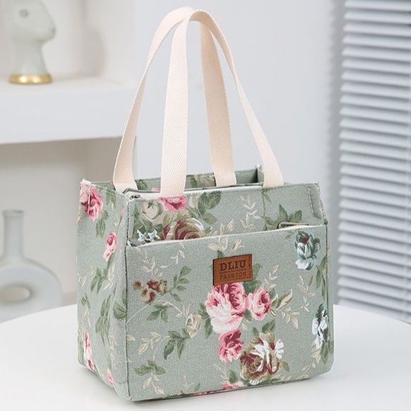 ランチバッグ 花柄模様上品保冷ランチトートかばん