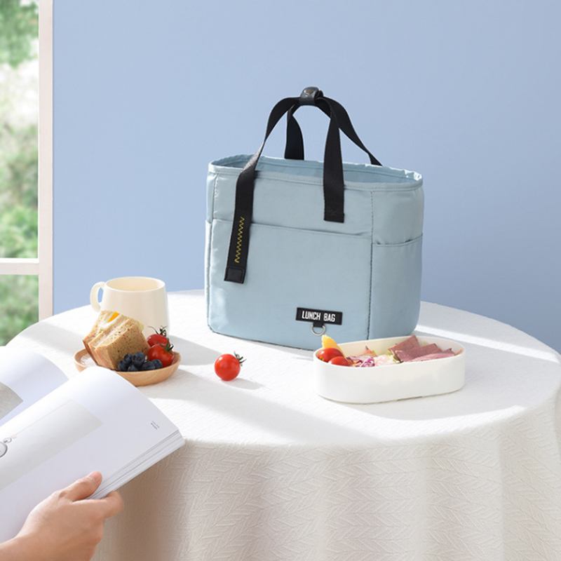 保冷保温ランチバッグ 撥水加工 大容量スクエア型