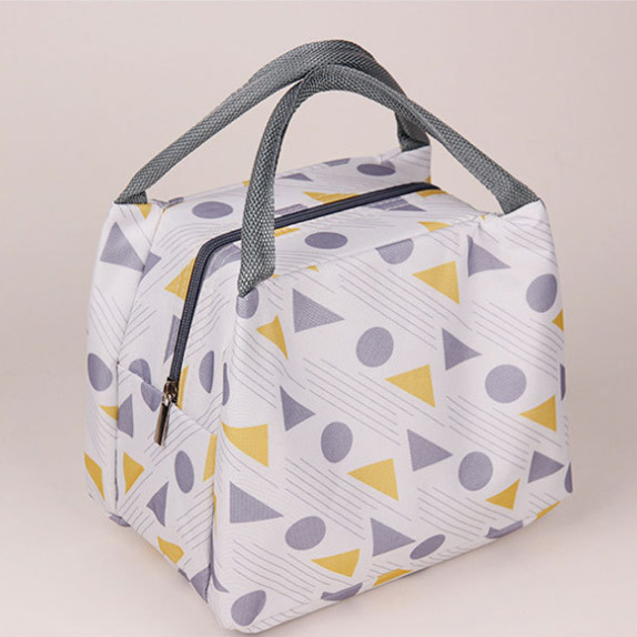 保冷保温ランチバッグ 幾何学模様 防水 男女兼用