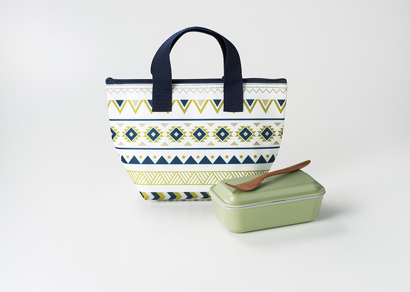 ネイティブ柄保冷保温ランチバッグ二色組