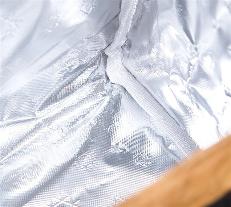 防水牛革紙風ランチバッグ保温アルミ内張り手提げ