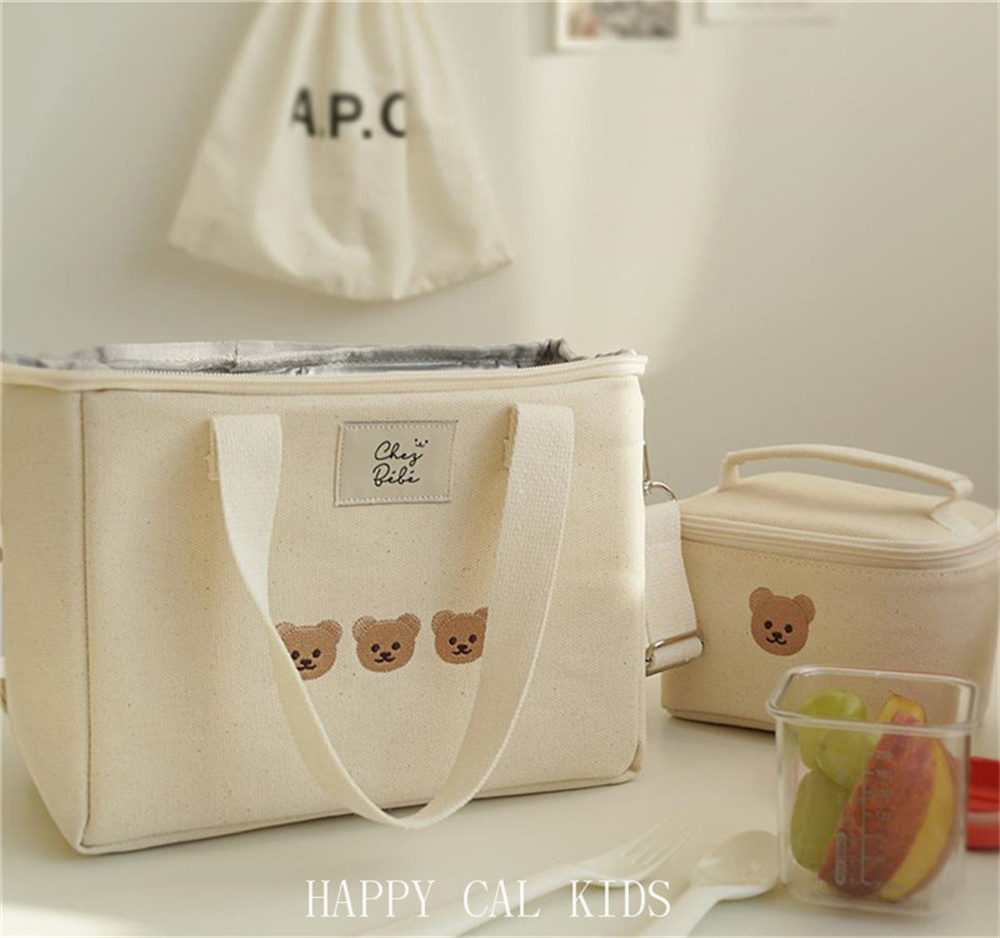 可愛いくま柄保冷ランチバッグ斜め掛けマザーバッグ