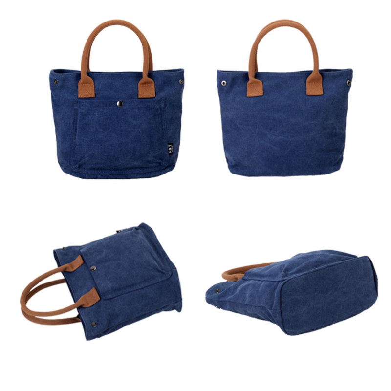 デニム風ミニトートバッグ 軽量ランチバッグ
