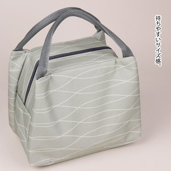 保冷保温ランチバッグ 幾何学模様 防水 男女兼用