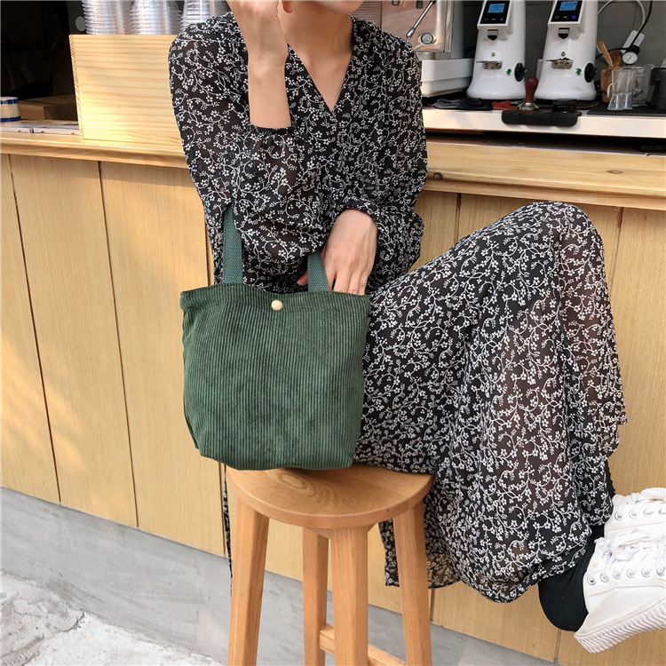 コーデュロイ手提げランチバッグ８色展開