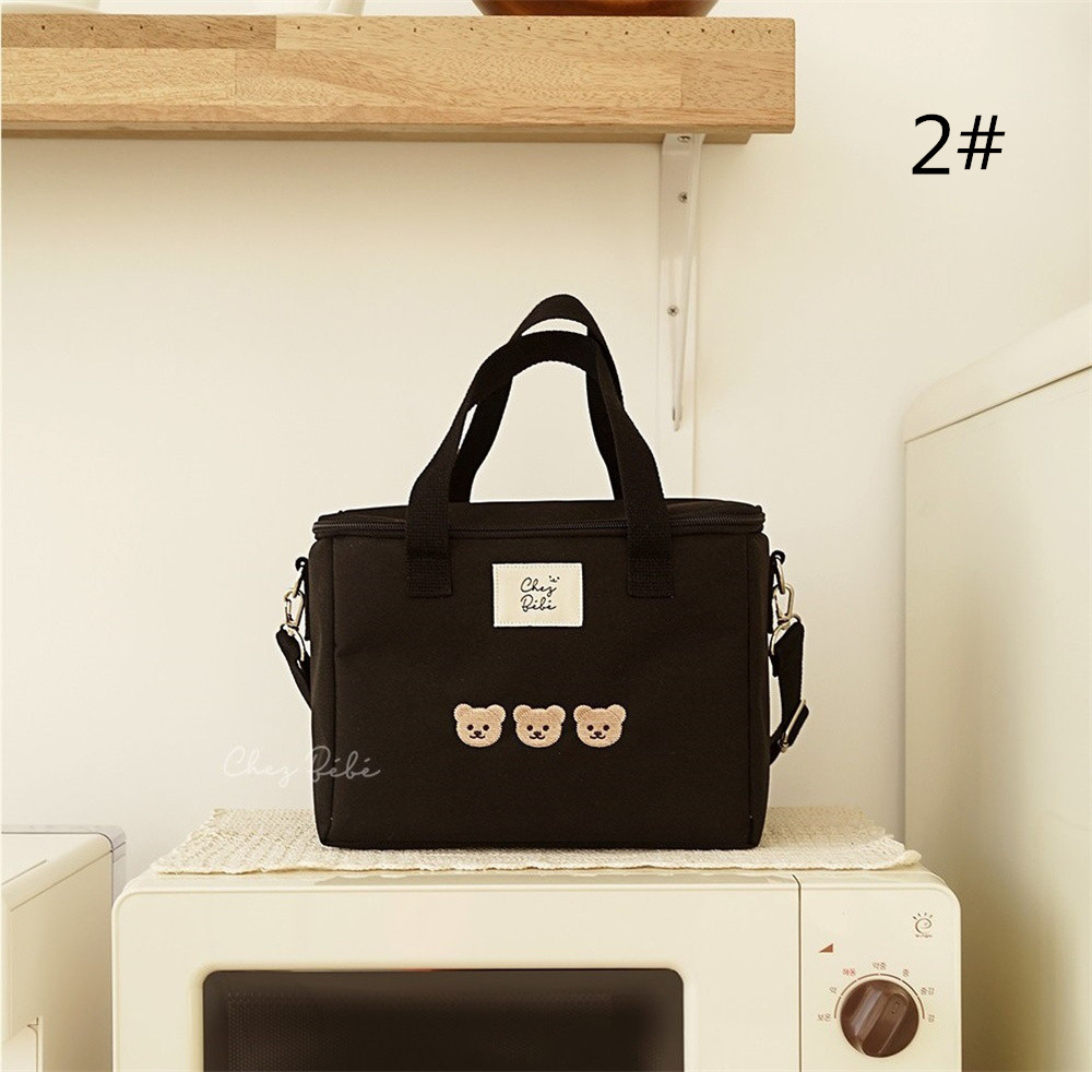 可愛いくま柄保冷ランチバッグ斜め掛けマザーバッグ