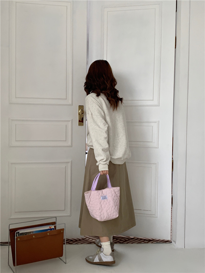 花柄キルティングミニトート可愛い手持ちランチバッグ