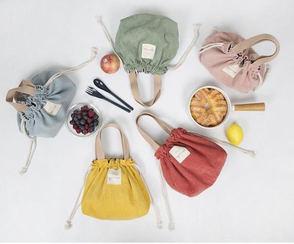 軽量巾着型ランチバッグ 洗える大容量お弁当袋