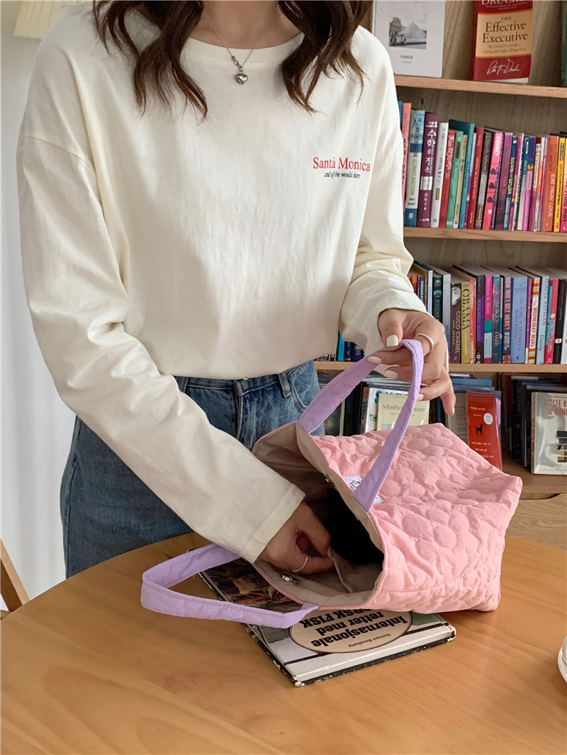 花柄キルティングミニトート可愛い手持ちランチバッグ