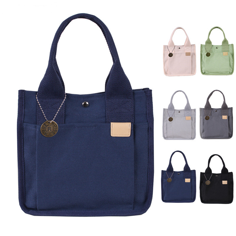 軽量キャンバス地仕切り付きランチバッグ