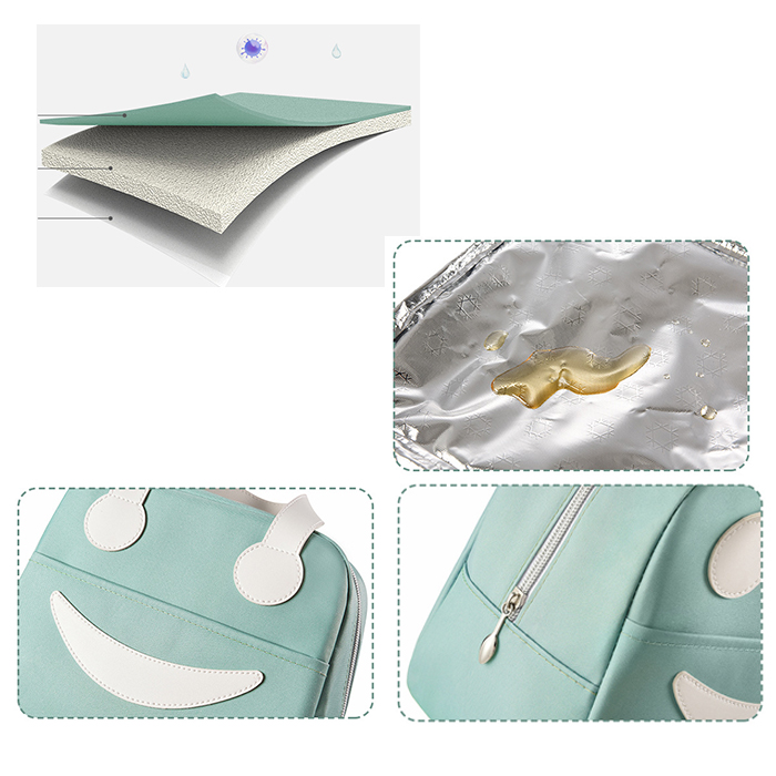 笑顔柄ランチバッグ 5色展開 保冷機能付き弁当袋