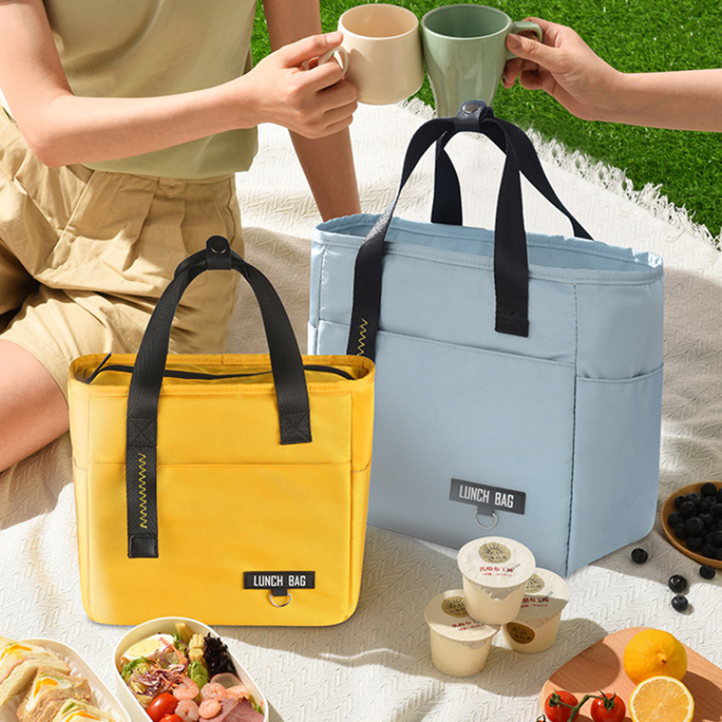保冷保温ランチバッグ 撥水加工 大容量スクエア型