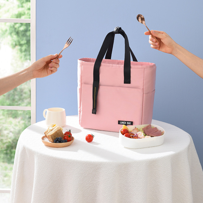 保冷保温ランチバッグ 撥水加工 大容量スクエア型