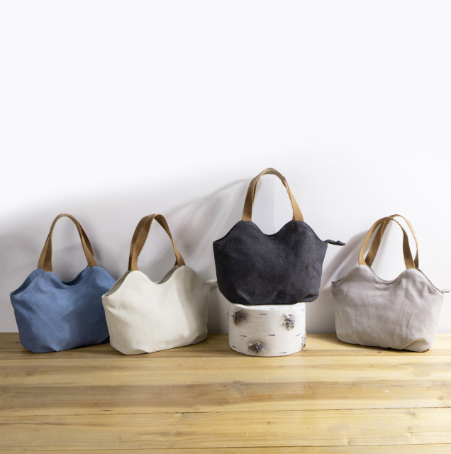 シンプル帆布ミニトート ランチバッグ 手提げ