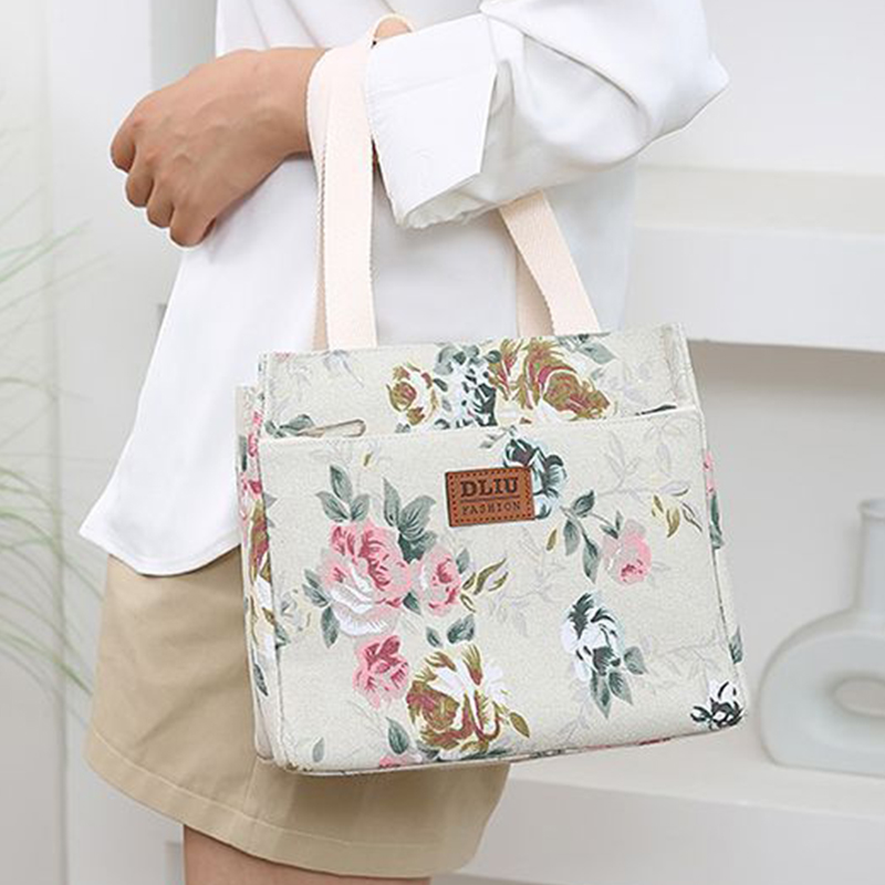 ランチバッグ 花柄模様上品保冷ランチトートかばん