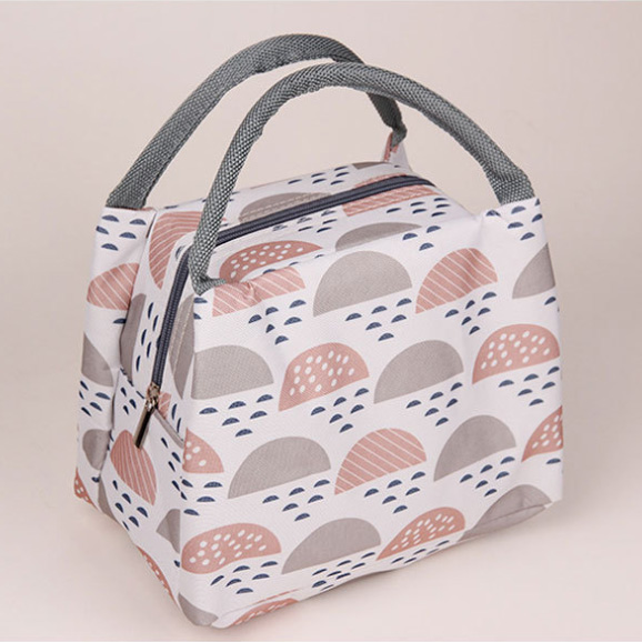 保冷保温ランチバッグ 幾何学模様 防水 男女兼用