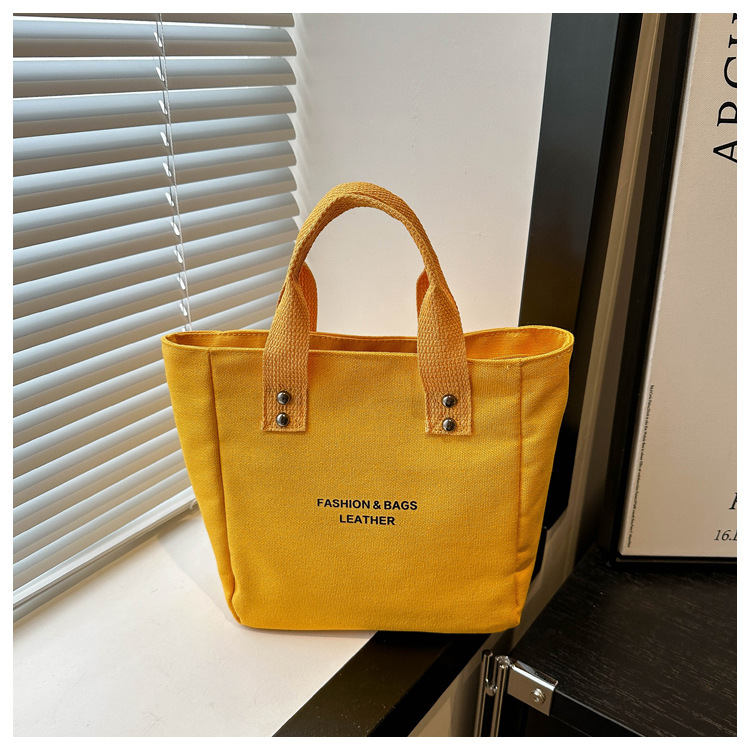 レディース キャンバス ランチバッグ 手提げ 黒 白 無地