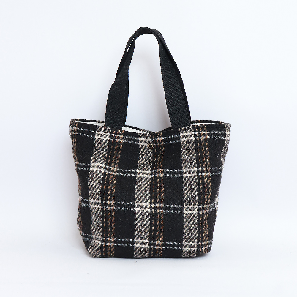 チェック柄ミニトートバッグ 11色 ランチバッグ