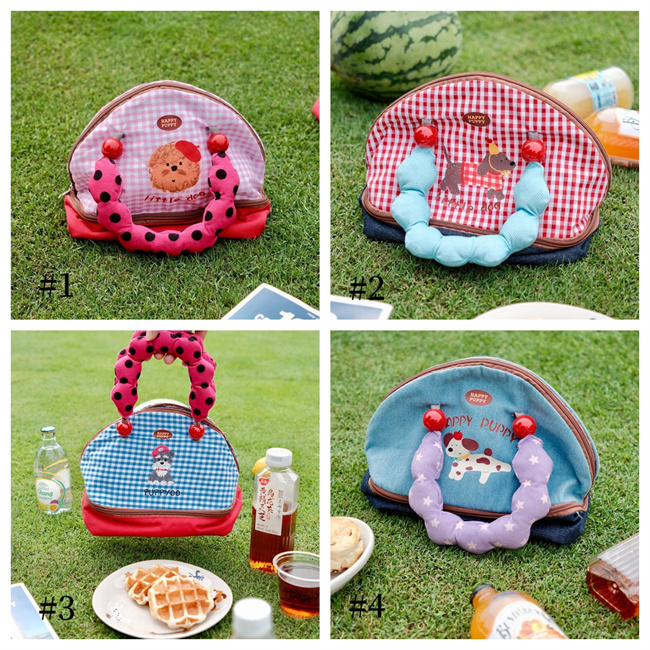 可愛い犬柄ランチバッグ保温保冷機能付きお弁当バッグ