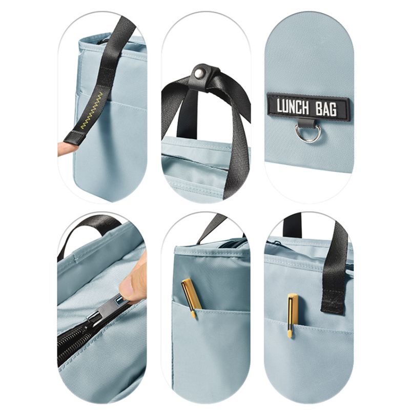 保冷保温ランチバッグ 撥水加工 大容量スクエア型