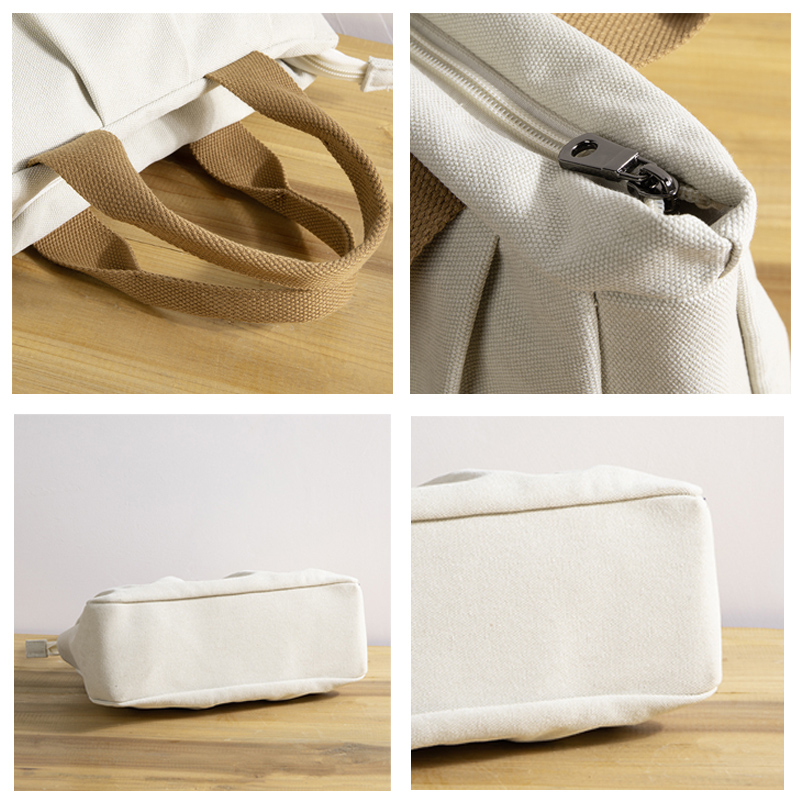 女性用小型帆布製手提げランチバッグ