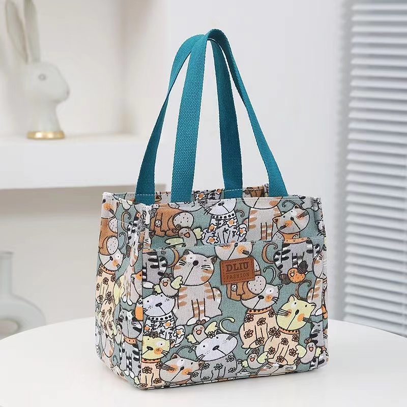 ランチバッグ キャンバストート 絵柄たっぷりランチバッグ