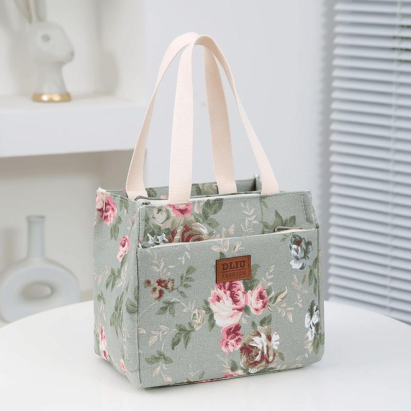 ランチバッグ 花柄二段式保冷ランチバッグ