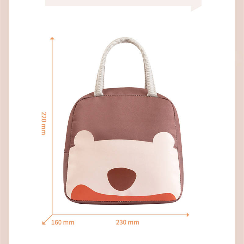 可愛いクマ柄お弁当袋 大容量ランチバッグ