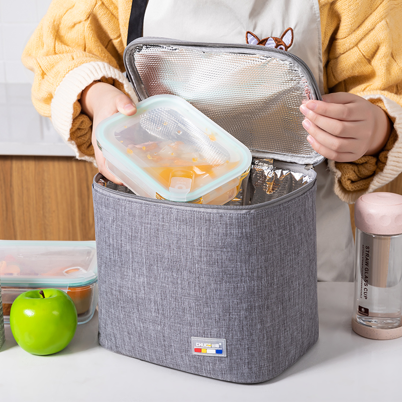 ランチバッグ 麻風合い断熱ランチボックス