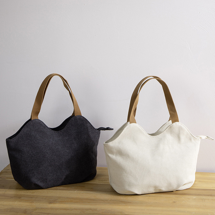 シンプル帆布ミニトート ランチバッグ 手提げ