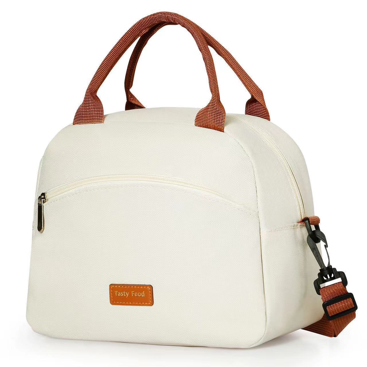 ランチバッグ 丸型フロントポケット付き保冷ランチバッグ