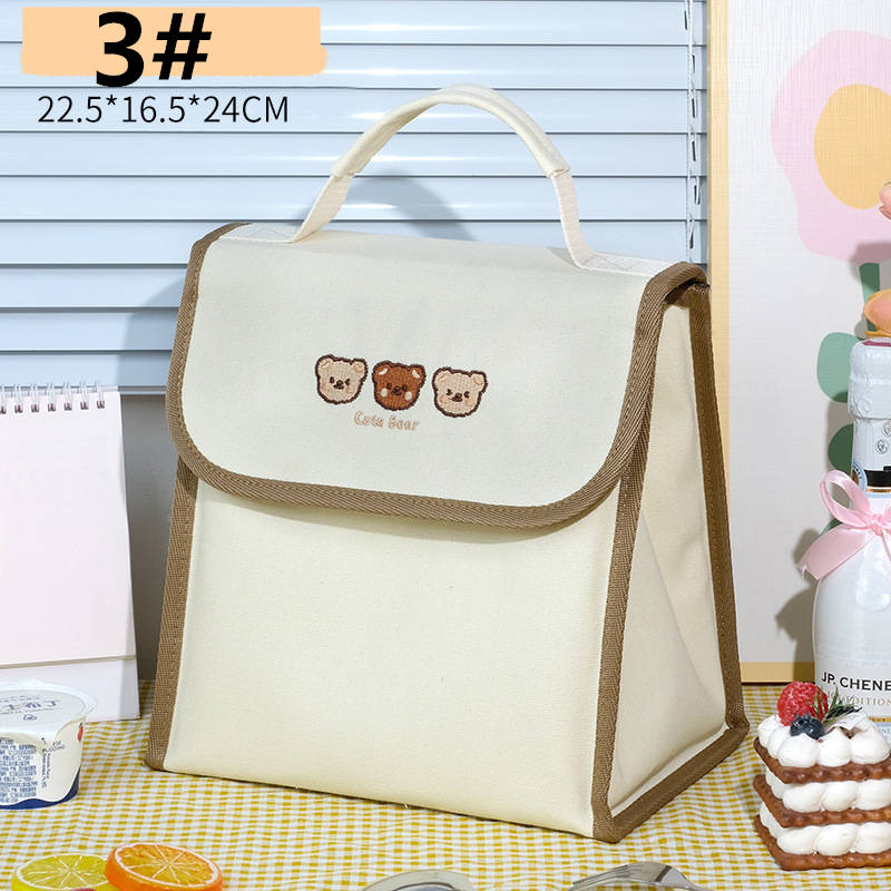 可愛いくま柄弁当袋 大容量保冷ランチバッグ