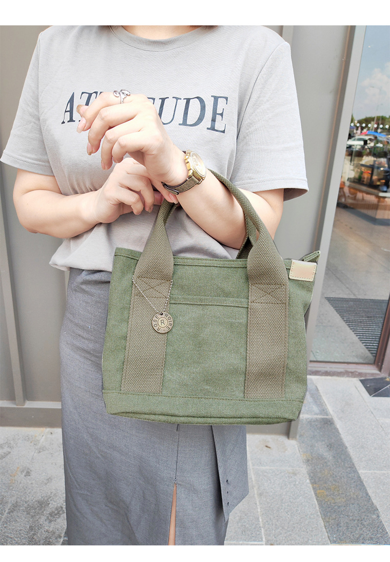 ランチバッグ 大容量キャンバストートバッグ お弁当用手提げバッグ