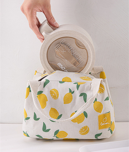 ランチバッグ 保温弁当バッグ フルーツ柄 防水ランチポーチ