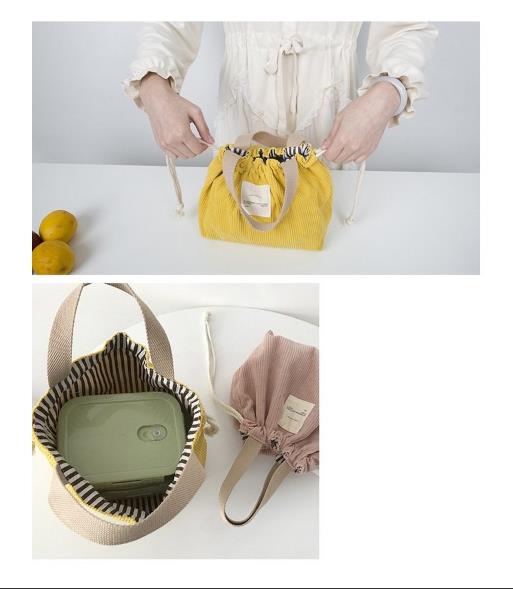 軽量巾着型ランチバッグ 洗える大容量お弁当袋