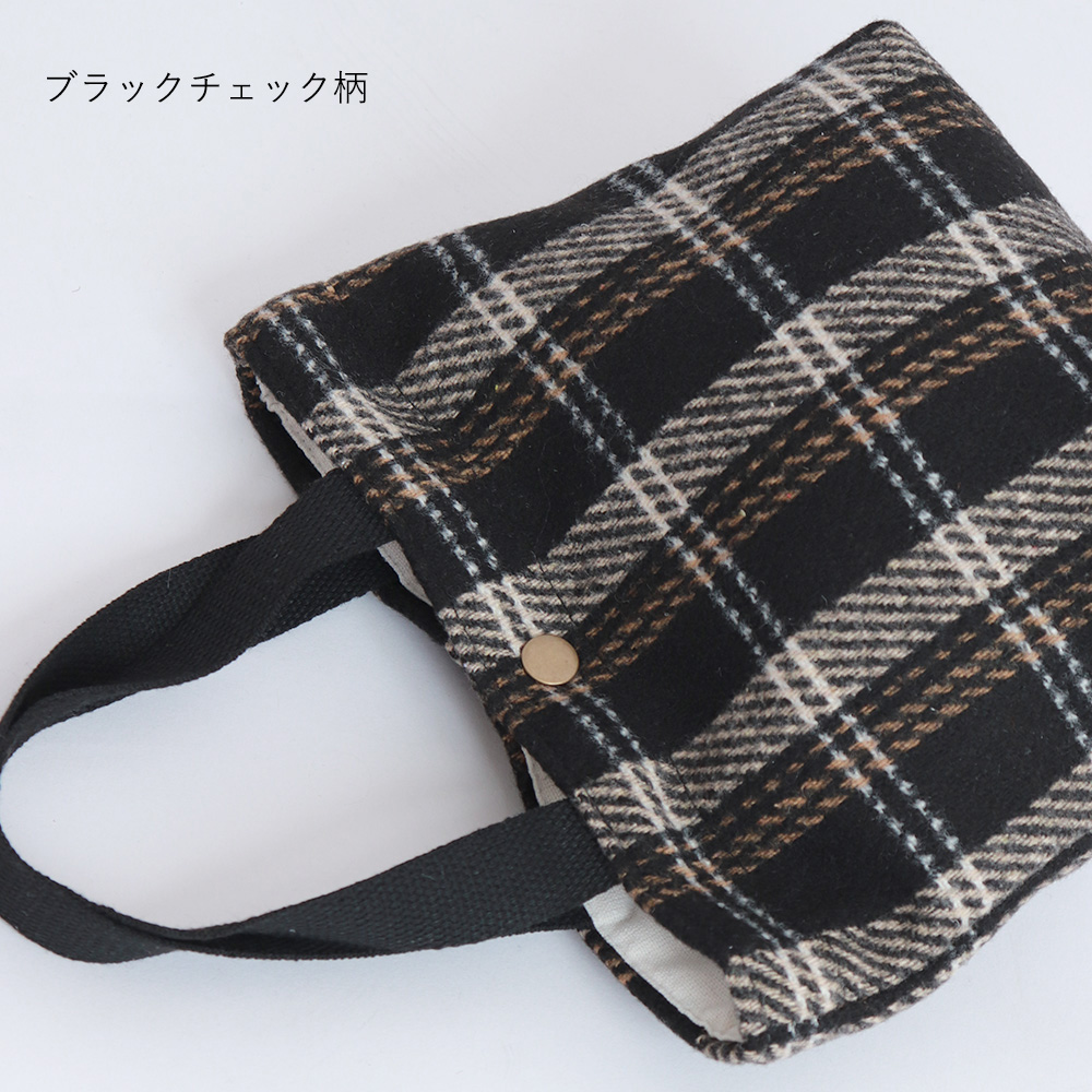 チェック柄ミニトートバッグ 11色 ランチバッグ