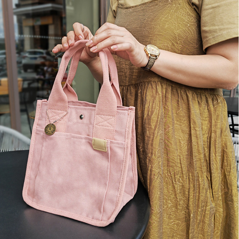 軽量キャンバス地仕切り付きランチバッグ