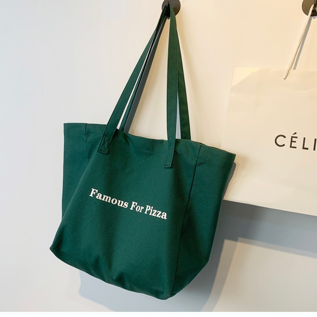 ランチバッグ 厚手キャンバス 大容量トートバッグ