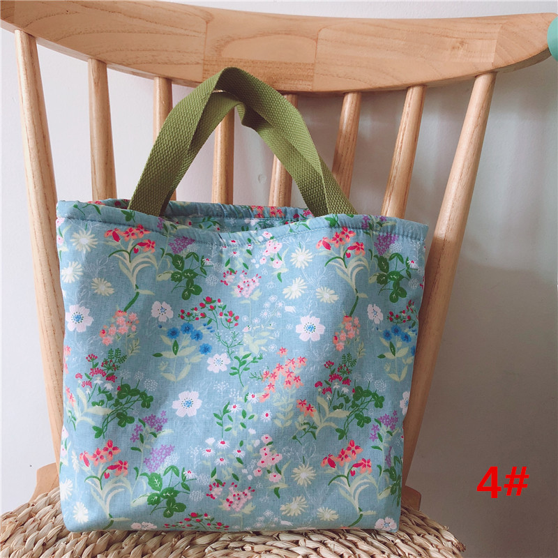 花柄ランチバッグ お弁当袋 ナチュラル手提げ