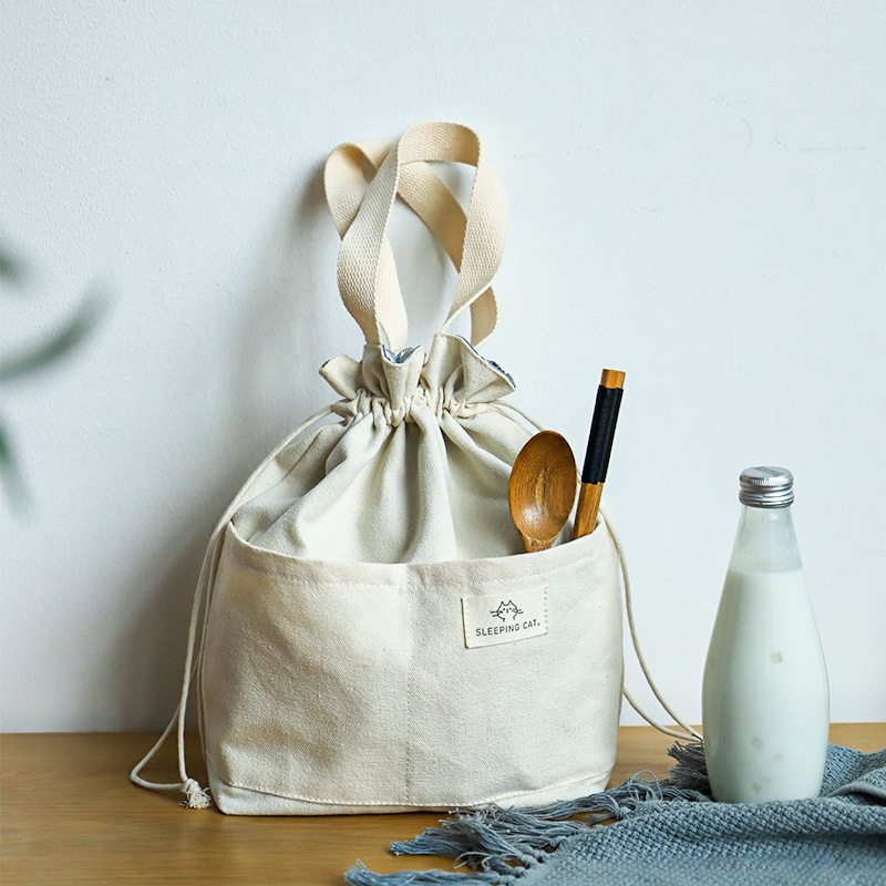 ランチバッグ 巾着型保冷機能付き多機能ランチバッグ