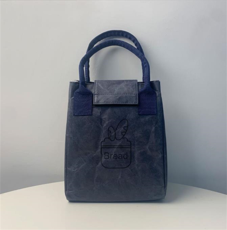 防水牛革紙風ランチバッグ保温アルミ内張り手提げ