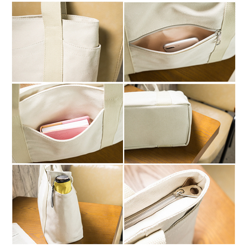 収納上手なキャンバストート ランチバッグ 多機能